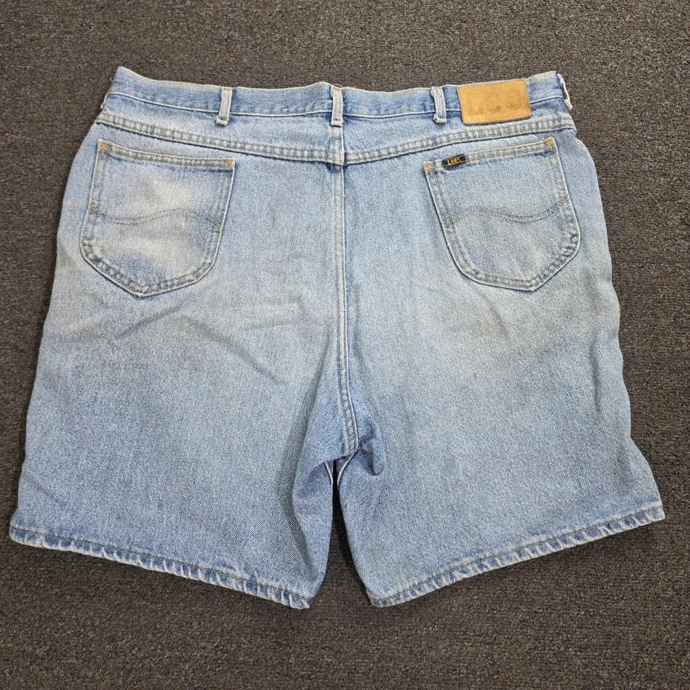 Lee Denim Shorts Mens 42 Blue Vintage Made in USA Jorts Light Wash Cotton 90s